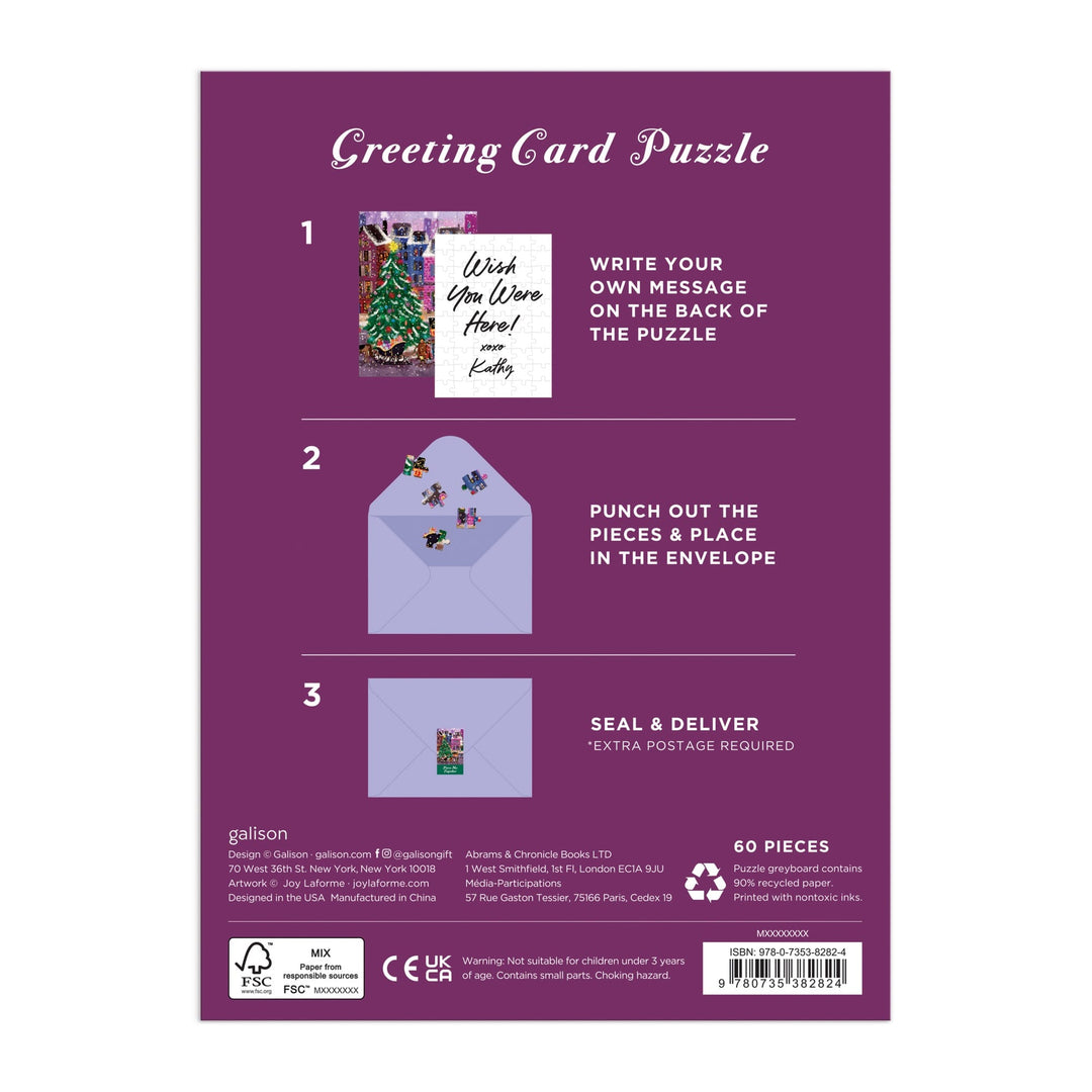 Joy Laforme Christmas Square Greeting Card Puzzle Jigsaw Puzzle Joy Laforme