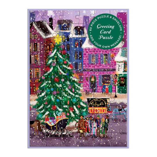 Joy Laforme Christmas Square Greeting Card Puzzle Jigsaw Puzzle Joy Laforme