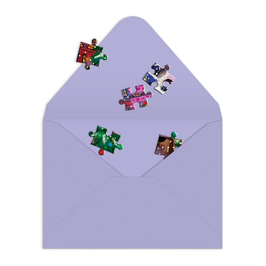 Joy Laforme Christmas Square Greeting Card Puzzle Jigsaw Puzzle Joy Laforme