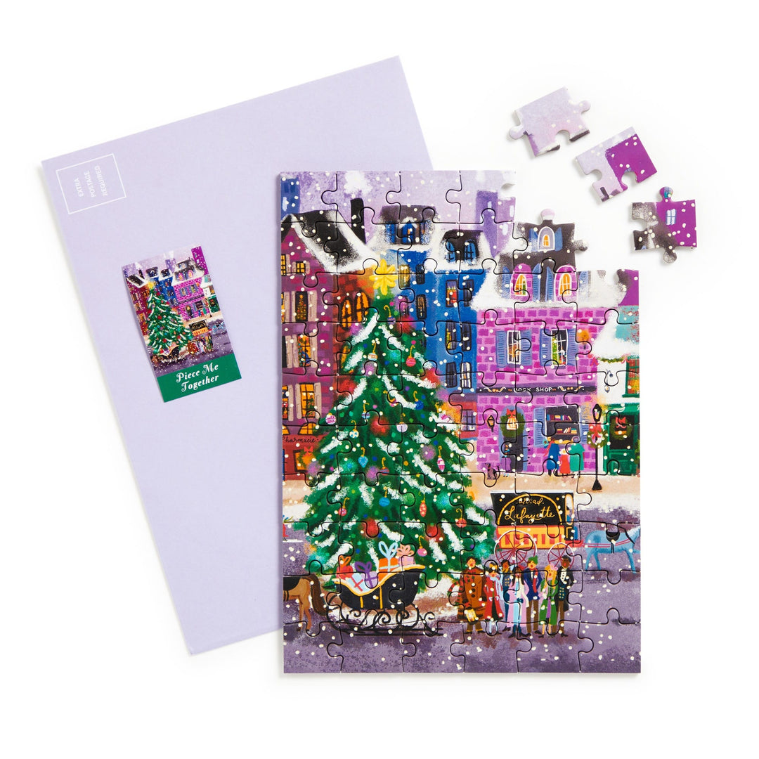 Joy Laforme Christmas Square Greeting Card Puzzle Jigsaw Puzzle Joy Laforme