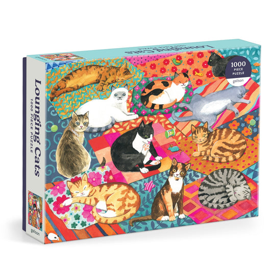 Lounging Cats 1000 Piece Puzzle Jigsaw Puzzle Alison Kolesar