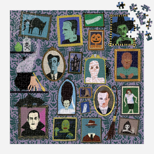Spooky Portraits 500 Piece Foil Puzzle Jigsaw Puzzle Anne Bentley