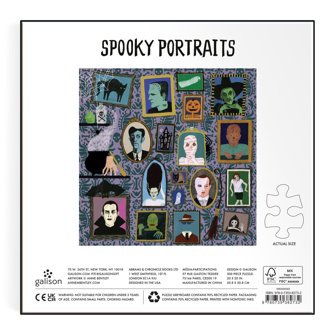 Spooky Portraits 500 Piece Foil Puzzle Jigsaw Puzzle Anne Bentley