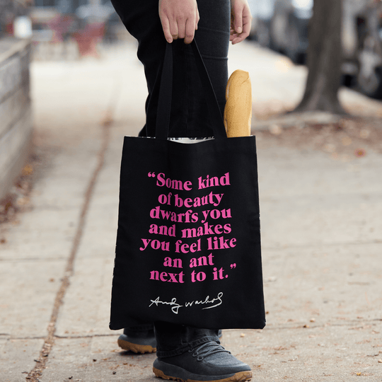 Warhol Flowers Canvas Tote Bag - Pink Tote Bags Andy Warhol Foundation For The Visual Arts