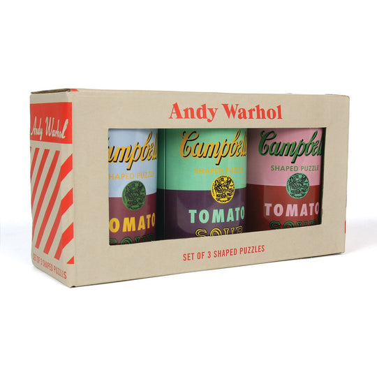Andy Warhol Soup Cans Set of 3 Shaped Puzzles in Tins Set of 3 Shaped Puzzles in Tins Andy Warhol Collection