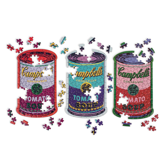 Andy Warhol Soup Cans Set of 3 Shaped Puzzles in Tins Set of 3 Shaped Puzzles in Tins Andy Warhol Collection