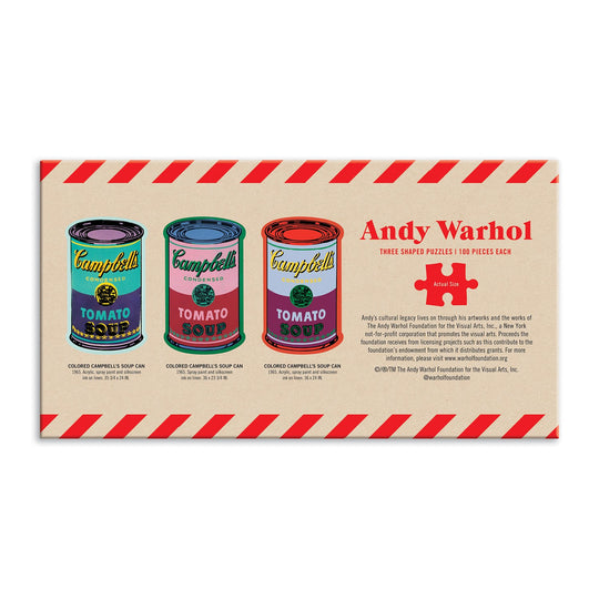 Andy Warhol Soup Cans Set of 3 Shaped Puzzles in Tins Set of 3 Shaped Puzzles in Tins Andy Warhol Collection