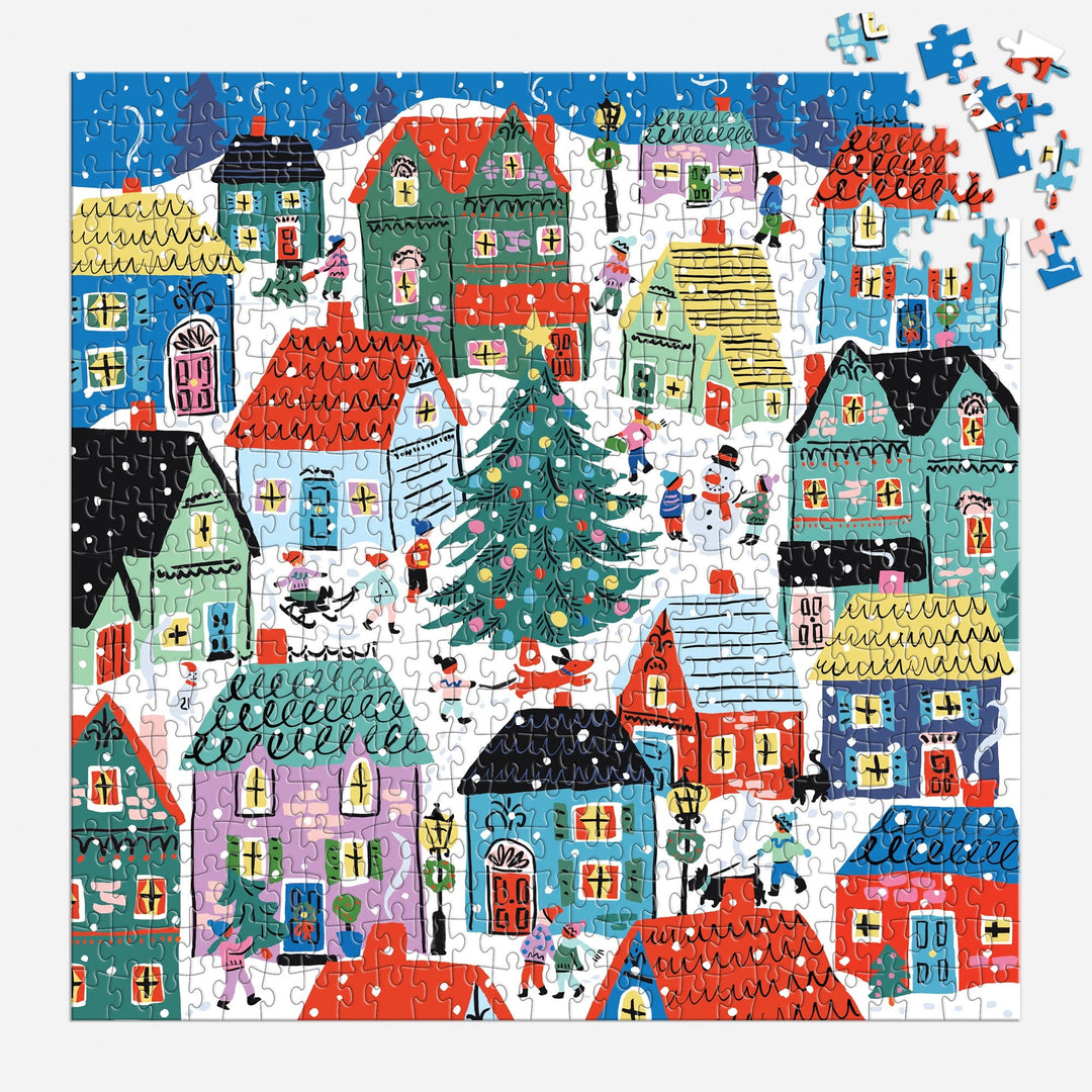 Christmas in the Village 500 Piece House Puzzle Louise Cunningham
