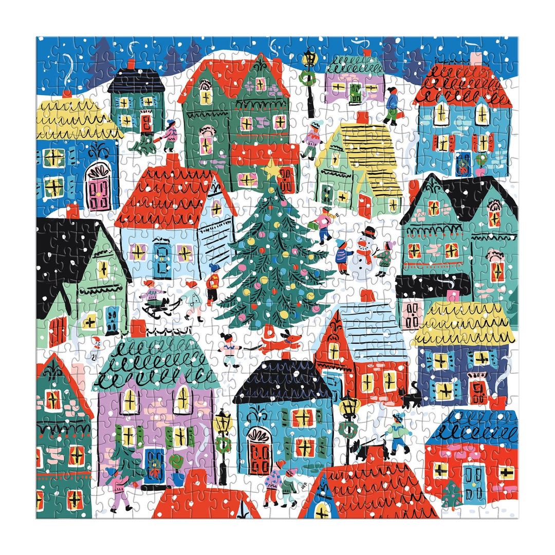 Christmas in the Village 500 Piece House Puzzle Louise Cunningham