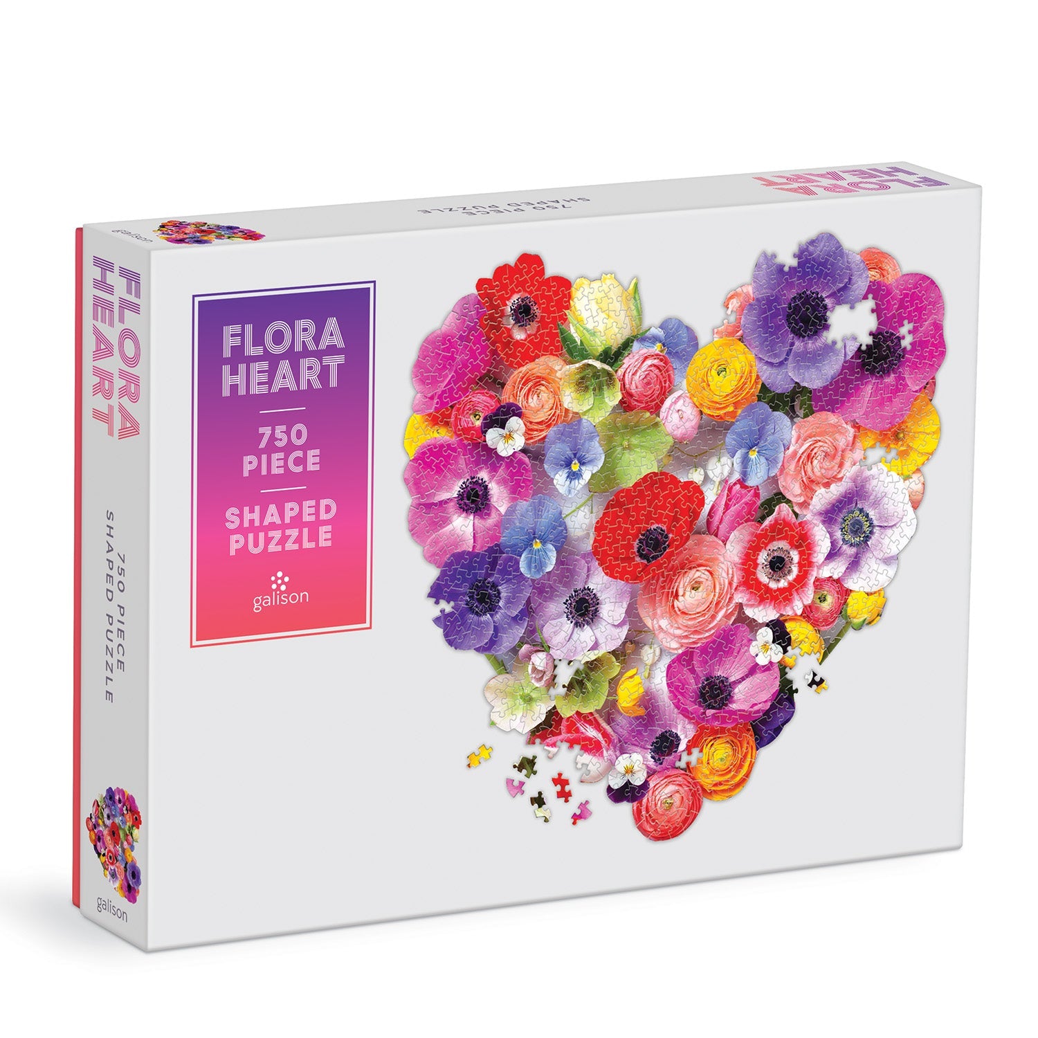 Flora Heart 750 Piece Shaped Puzzle – Galison
