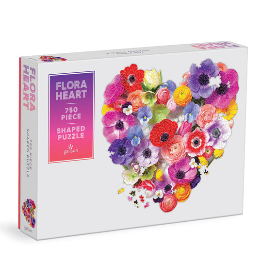 Flora Heart 750 Piece Shaped Puzzle Galison
