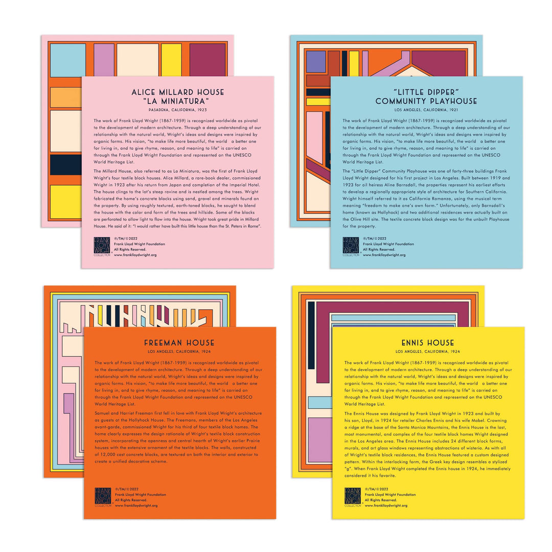 Frank Lloyd Wright Textile Blocks Set of 4 Puzzles Frank Lloyd Wright