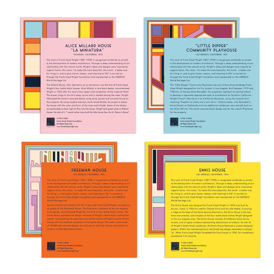 Frank Lloyd Wright Textile Blocks Set of 4 Puzzles Frank Lloyd Wright