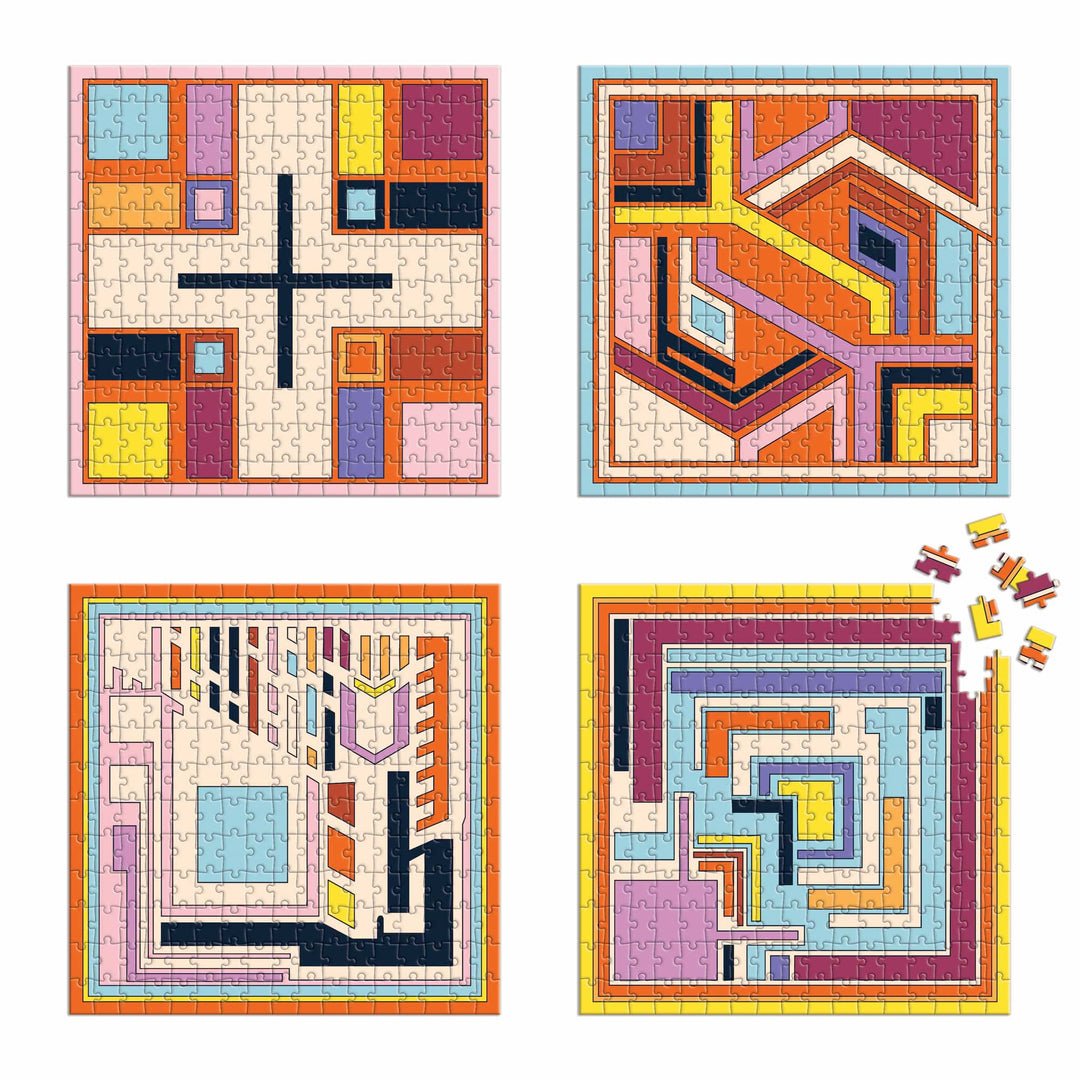 Frank Lloyd Wright Textile Blocks Set of 4 Puzzles Frank Lloyd Wright