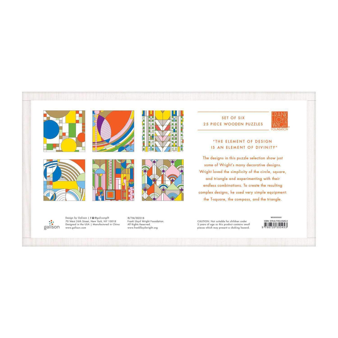 Frank Lloyd Wright Wooden Puzzle Set Wooden Puzzle Sets Galison