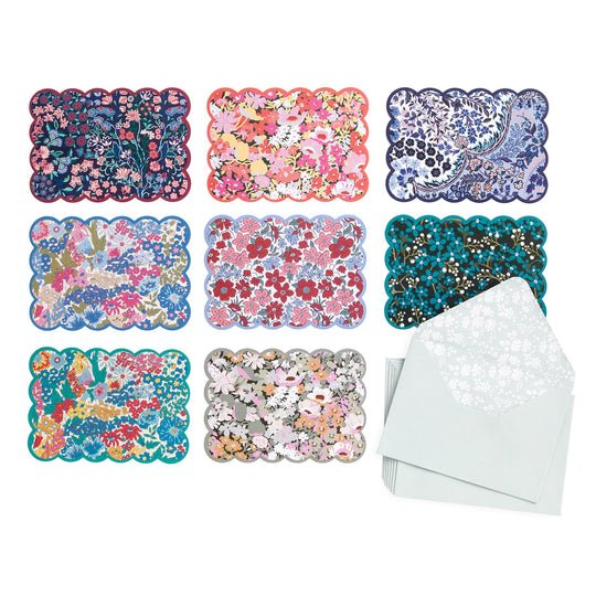 Liberty Scalloped Shaped Notecard Set Stationery Liberty London