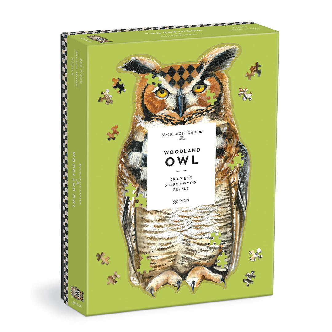 MacKenzie-Childs Woodland Owl 250 Piece Shaped Wood Puzzle Galison