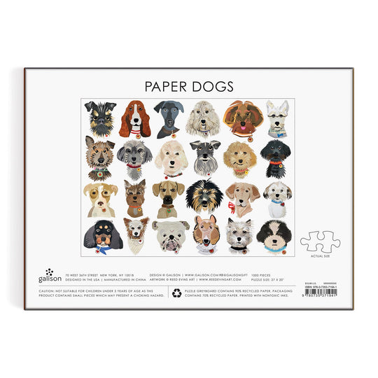 Paper Dogs 1000 Pc Puzzle Galison