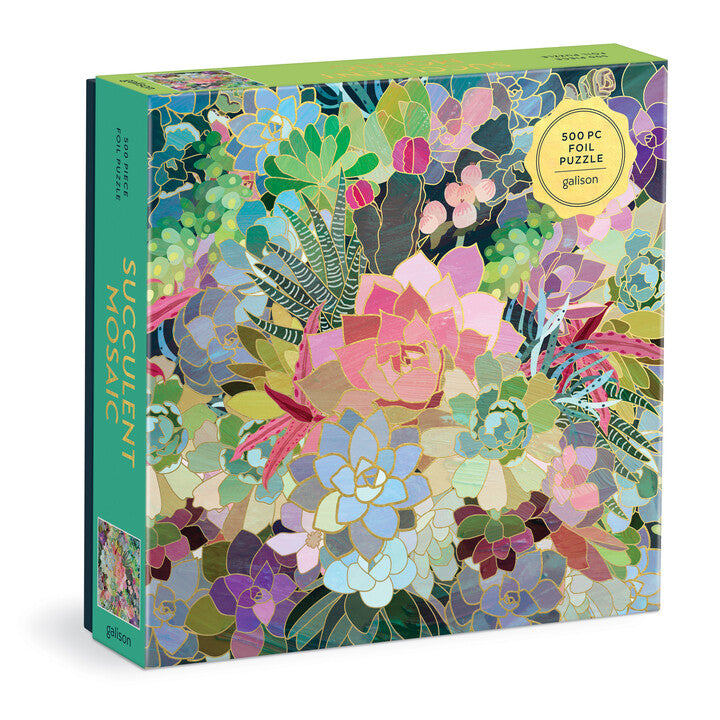 succulent puzzle 500 pieces Succulent Mosaic 500 Piece Foil Puzzle
