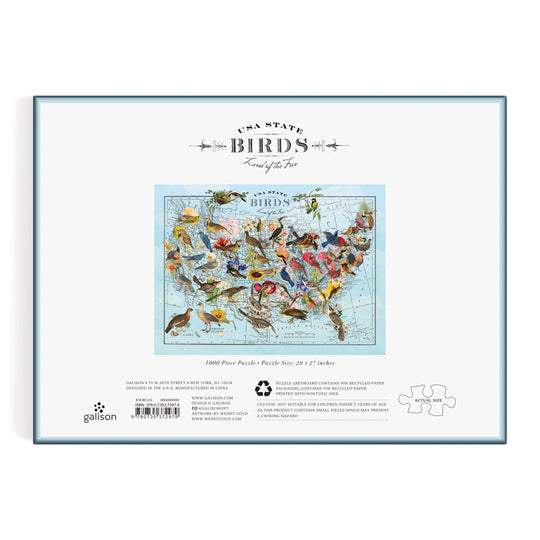 Wendy Gold State Birds 1000 Piece Puzzle Galison