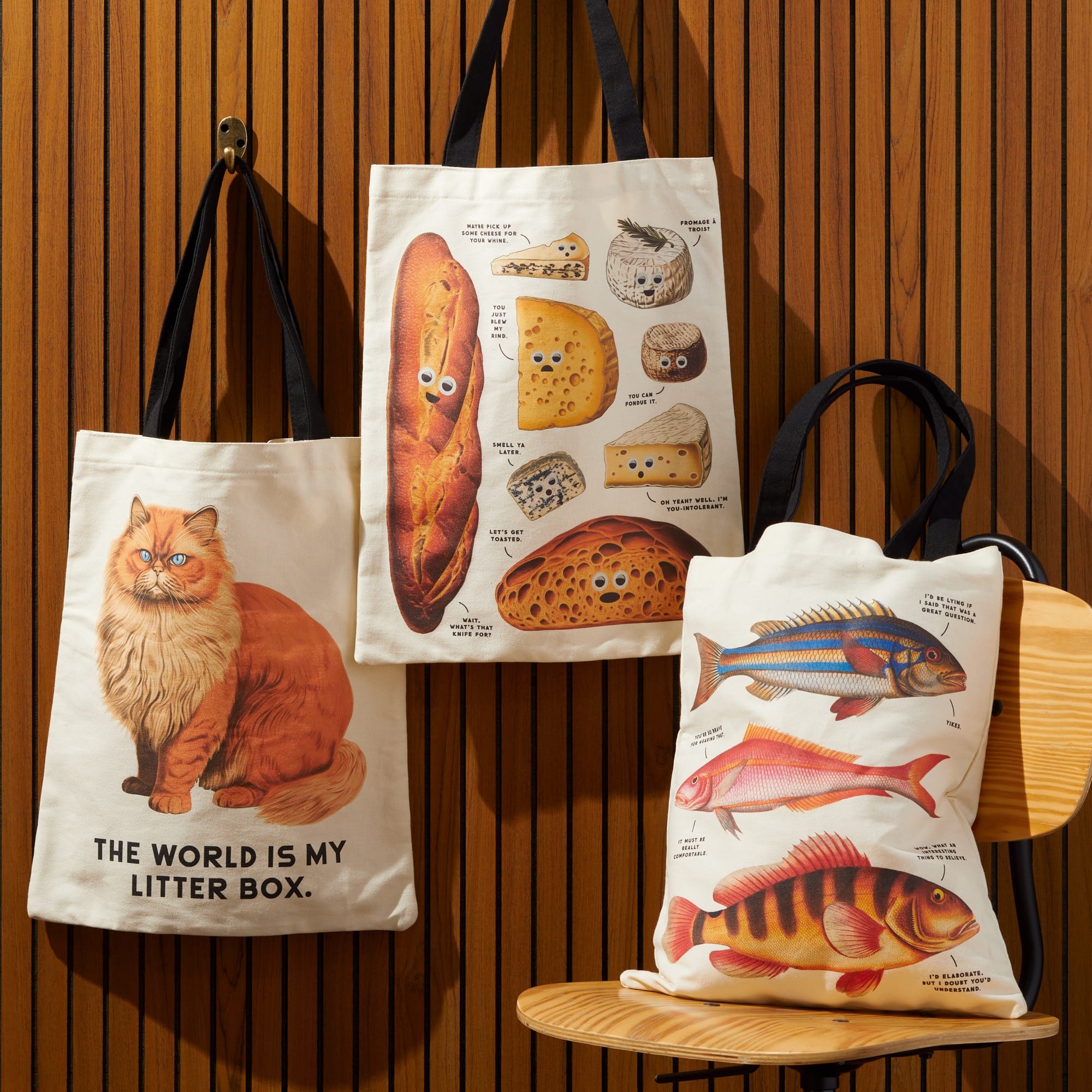 Moody Cats Canvas Tote | Funny Artist Tote | Galison