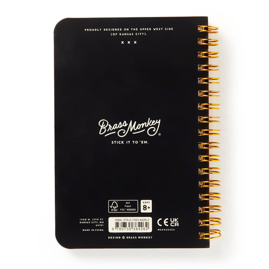 A fun, spiral-bound sticker book by Brass Monkey called You Can Do It Googly, featuring retro details like gold rings and playful labels, plus the iconic Brass Monkey logo and encouraging phrase on the cover.