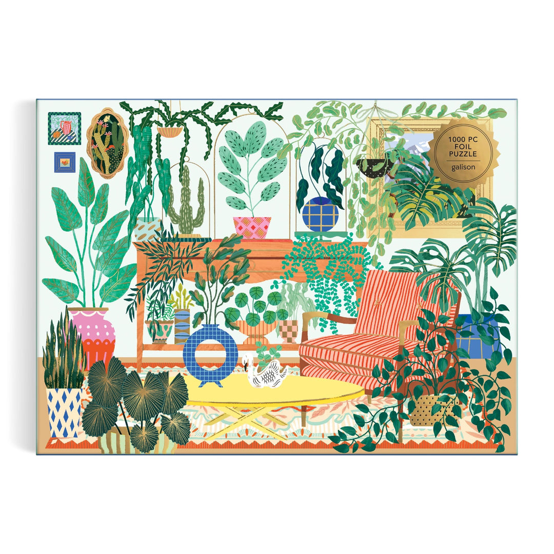 vintage puzzle house plants Houseplant Haven 1000 Piece Foil Puzzle (Jigsaw)