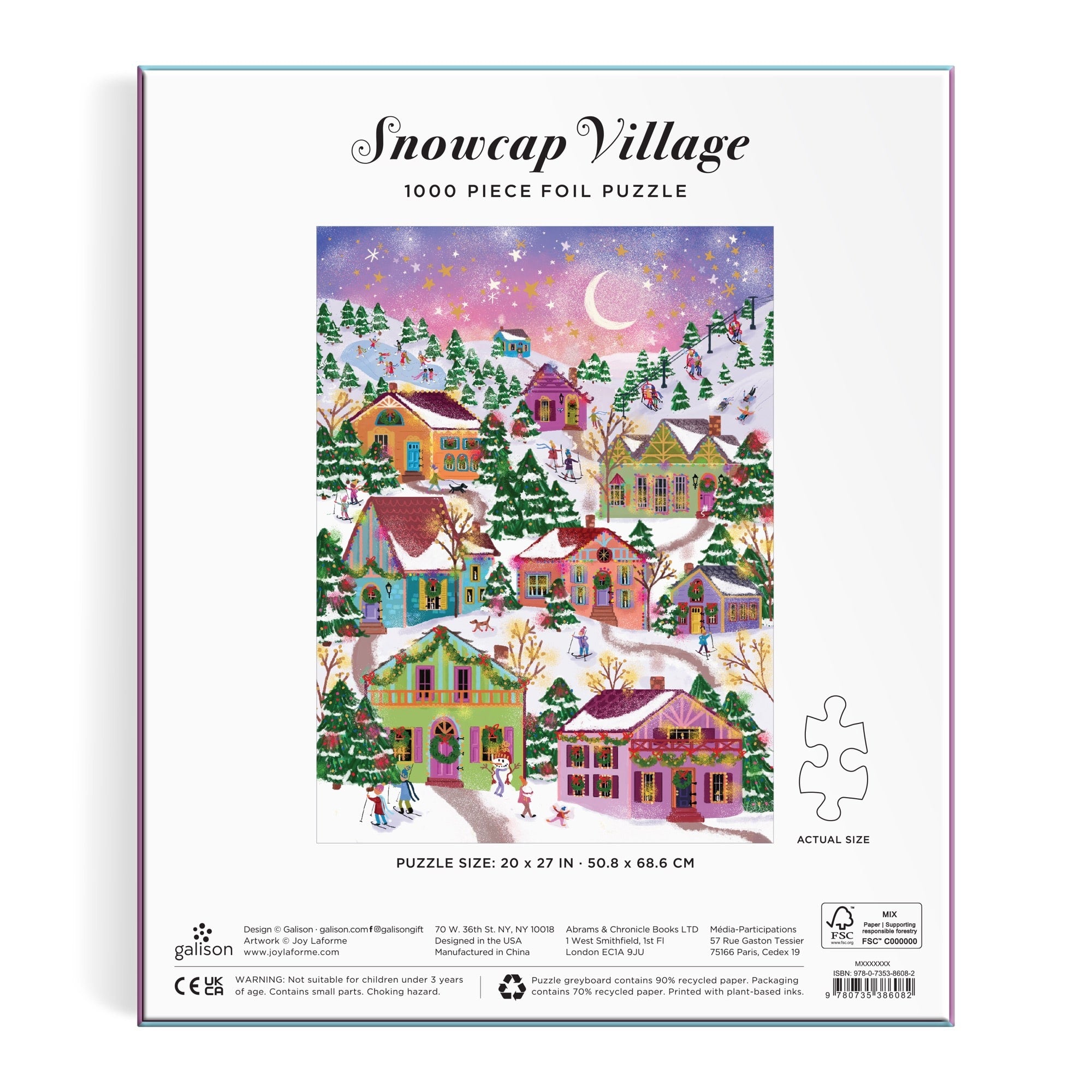 Joy Laforme Snowcap Village 1000 Piece Foil Puzzle – Galison