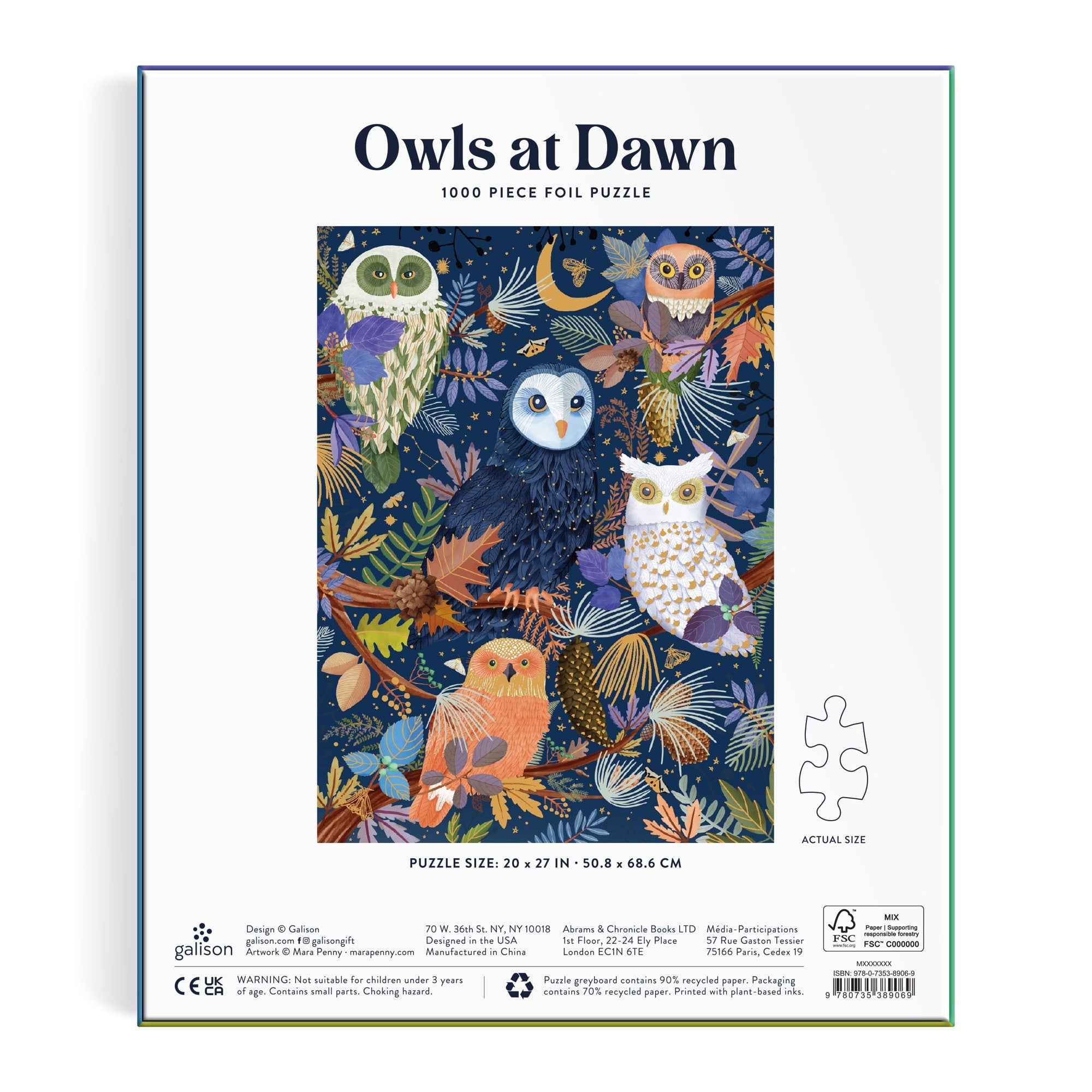 Owls at Dawn 1000 Piece Foil Puzzle – Galison