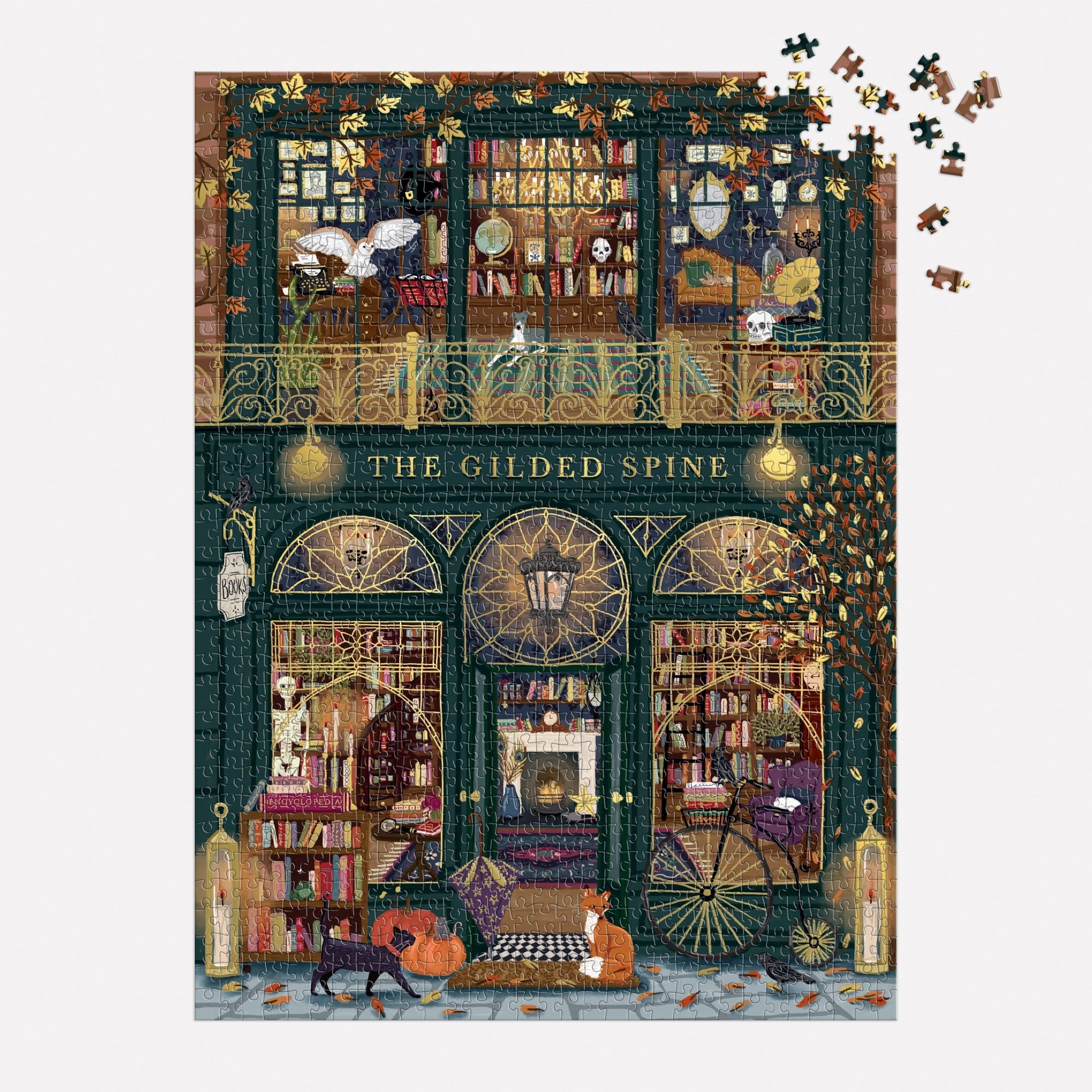 GOLDEN GOTHIC FOIL JIGSAW PUZZLE　ジグソーパズル The Gilded Spine 1000 Piece Foil Puzzle – Galison