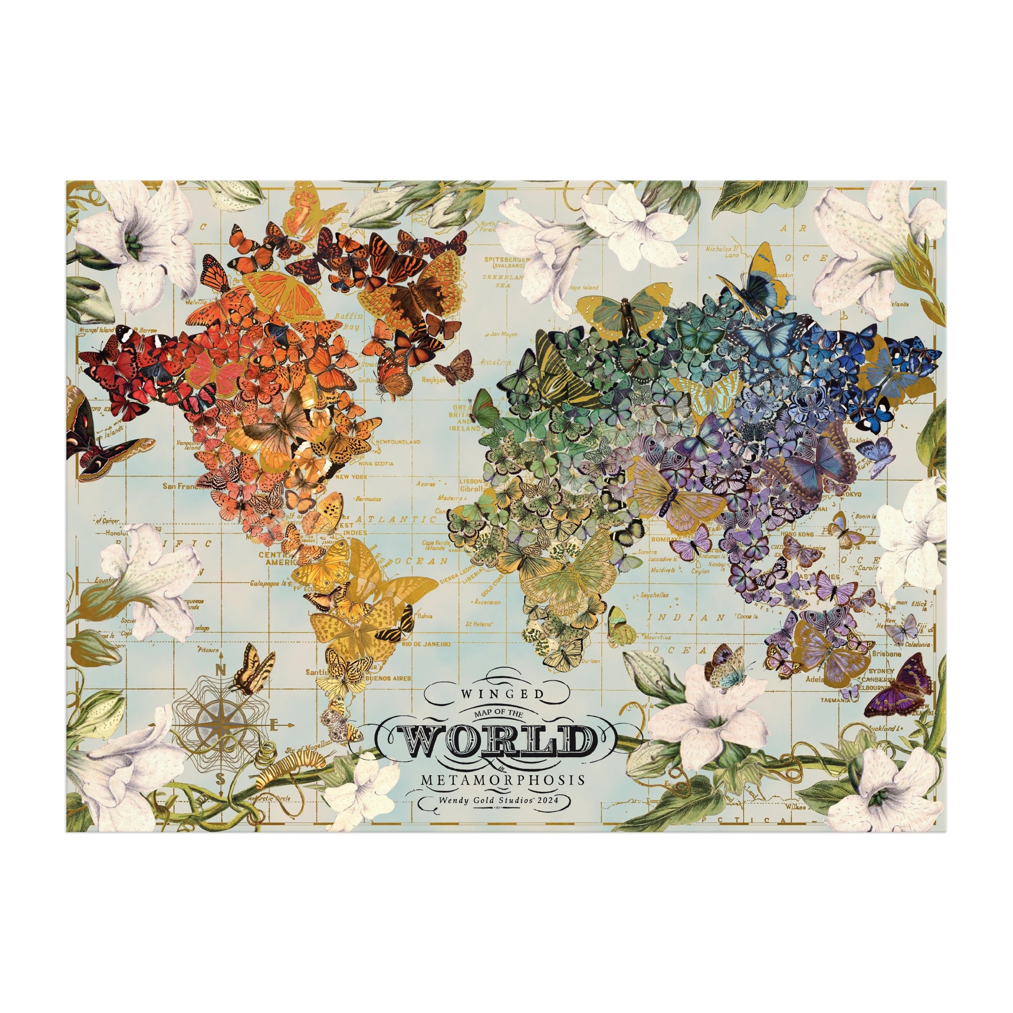 Puzzle 1000 Pezzi Wendy Gold – Butterfly Migration: Un'opera D'arte Da Completare Per Adulti E Ragazzi