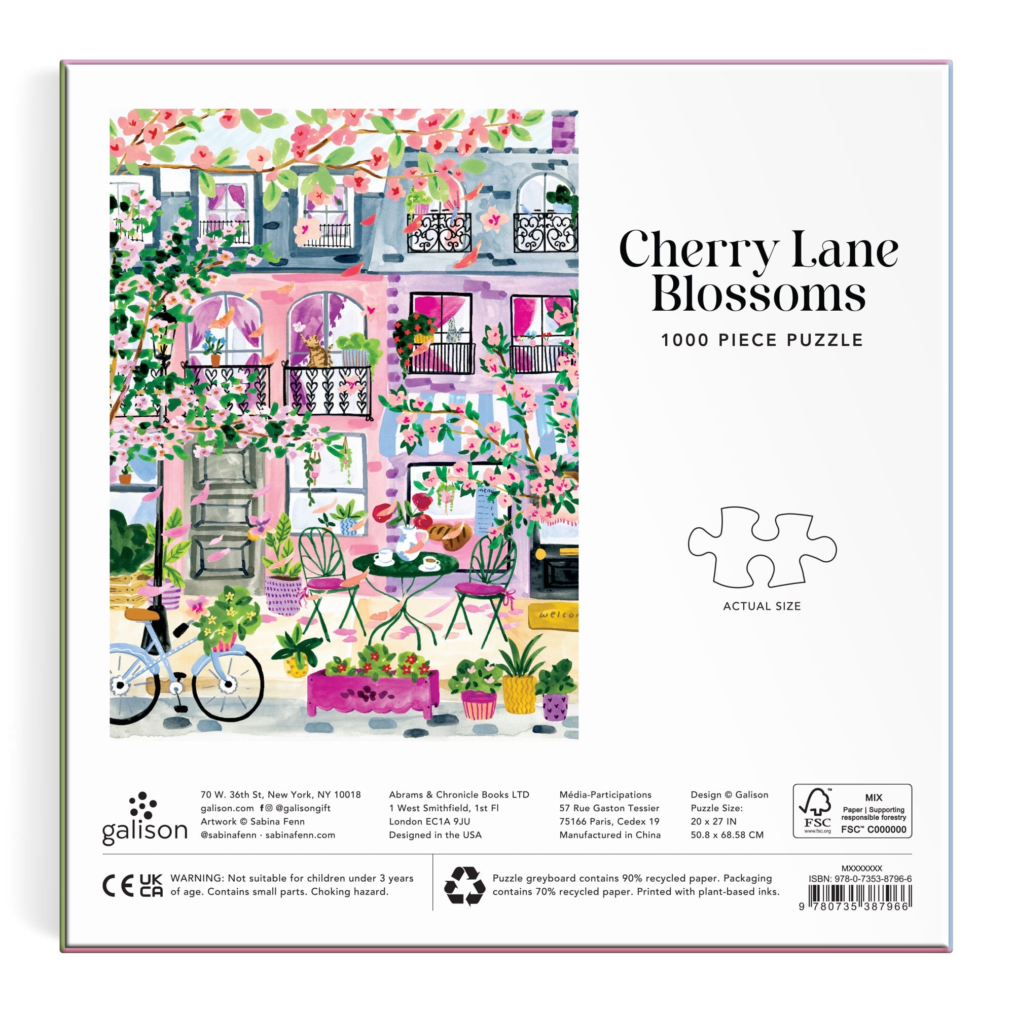 Cherry Lane Blossoms 1000 Piece Puzzle | Galison