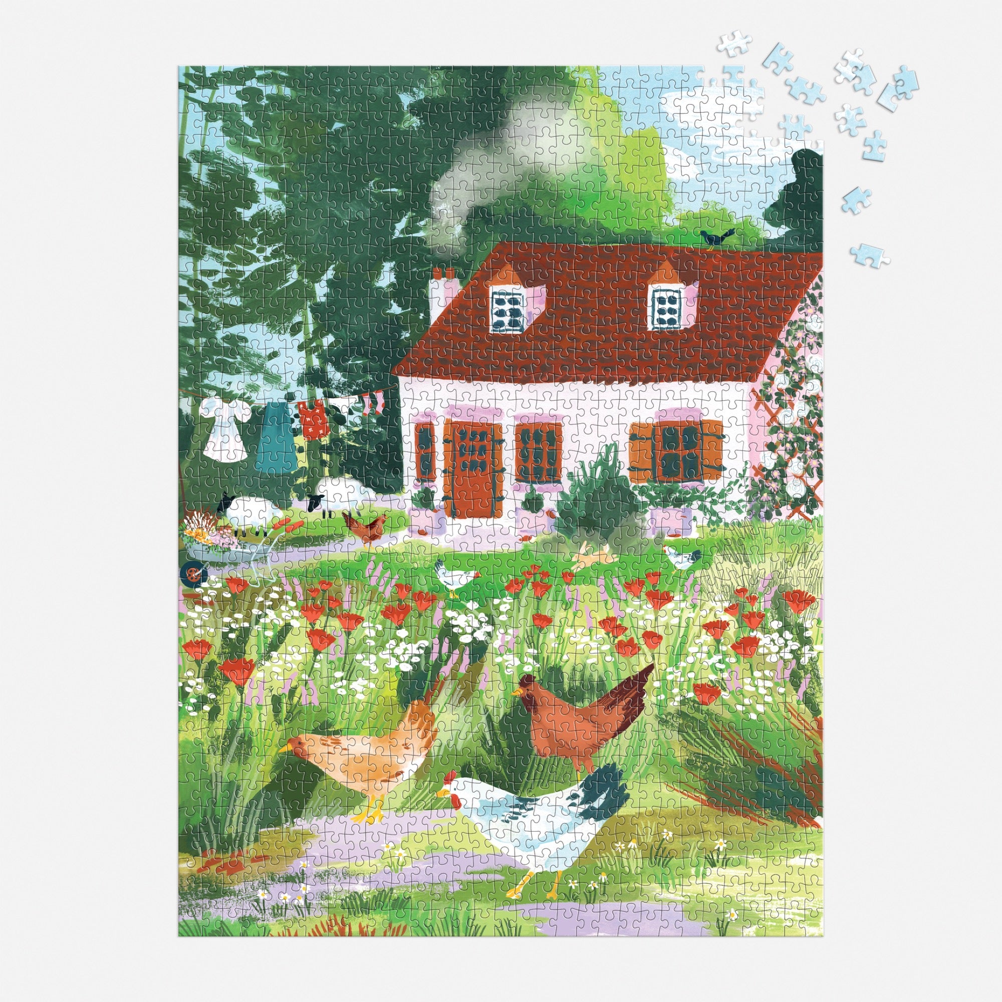 Cottage Wildflowers 1000 Piece Puzzle in a Square Box – Galison
