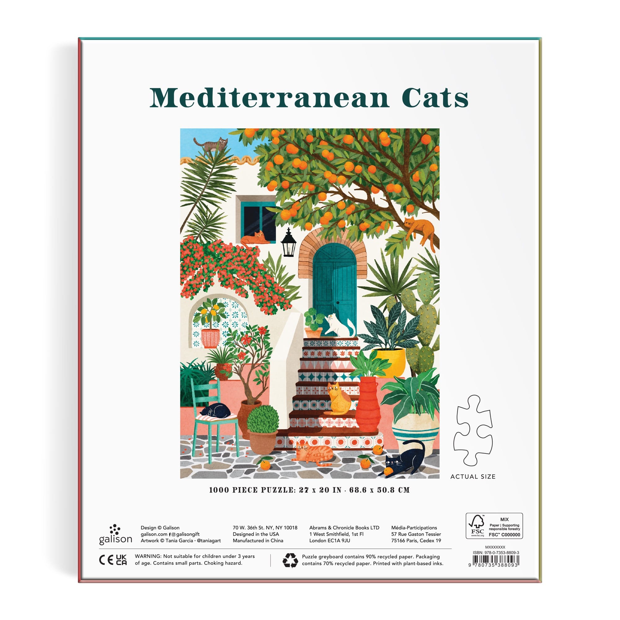 Mediterranean Cats 1000 Piece Puzzle | Galison