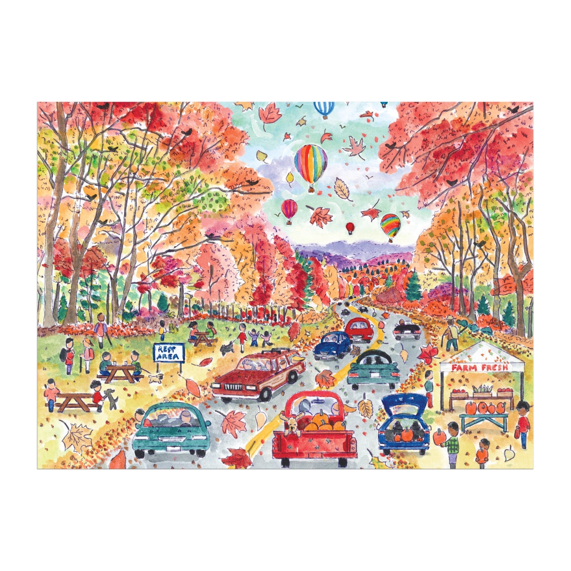 Dosan the Falling Leaf/落葉の道三　他言語　foil Michael Storrings Leaf Peeping 1000 Piece Puzzle – Galison