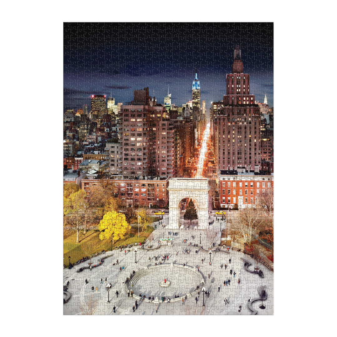 Piece together the dazzling NYC skyline from day to night with the Stephen Wilkes Day To Night Washington Square Park 1000 Piece Puzzle by Stephen Wilkes, featuring the famous arch and park in stunning detail.