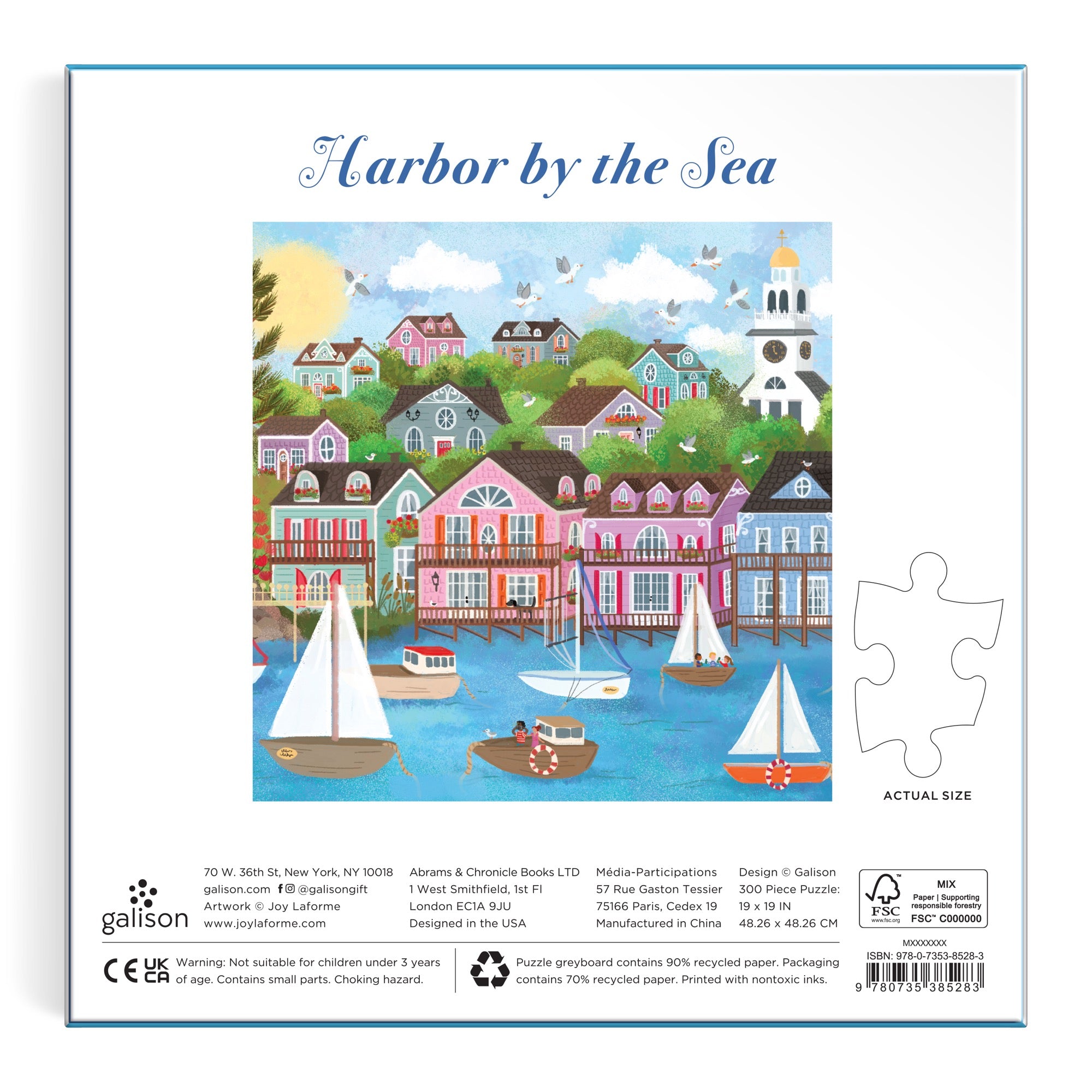 Joy Laforme Harbor by the Sea 300 Piece Puzzle – Galison