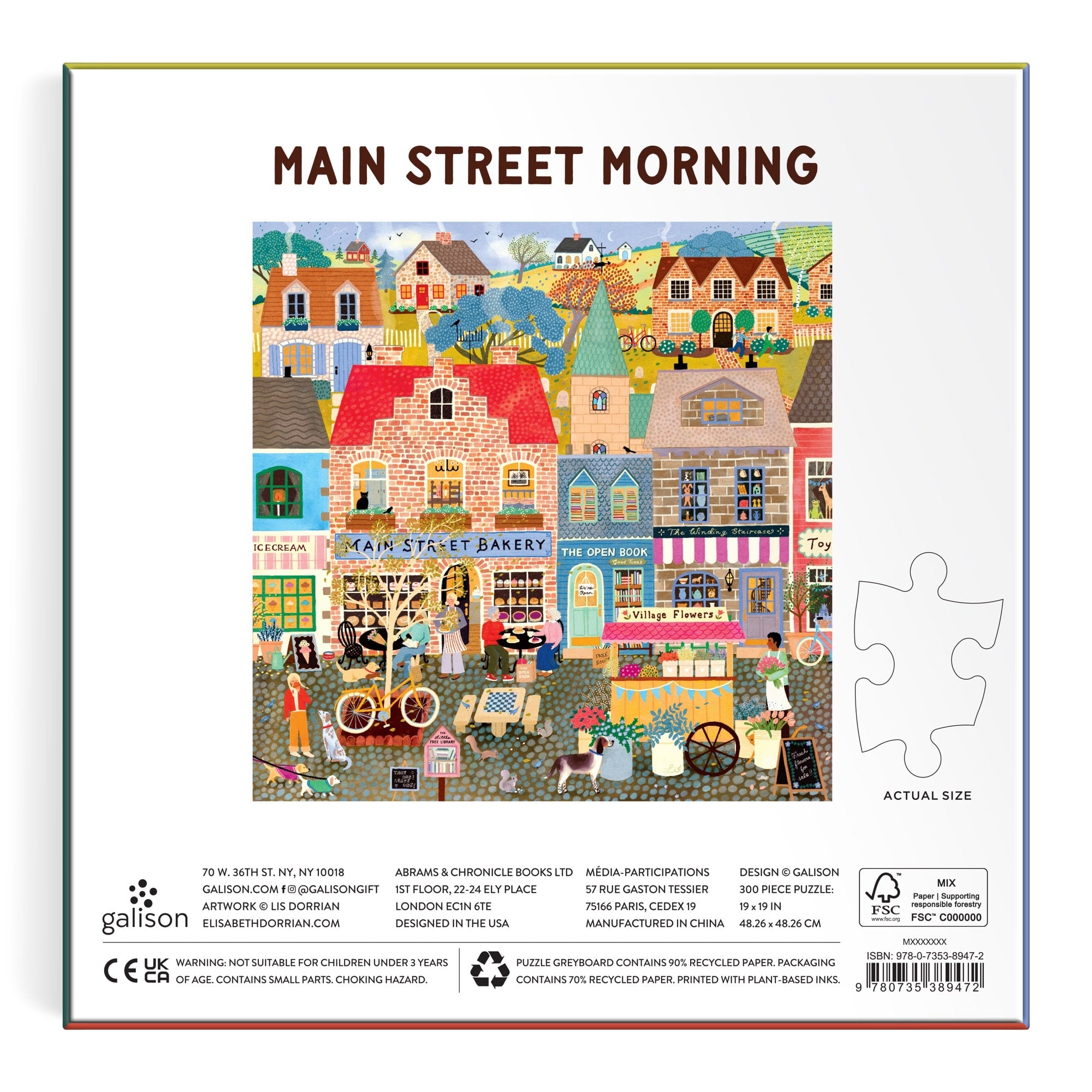 Main Street Morning 300 Piece Puzzle – Galison
