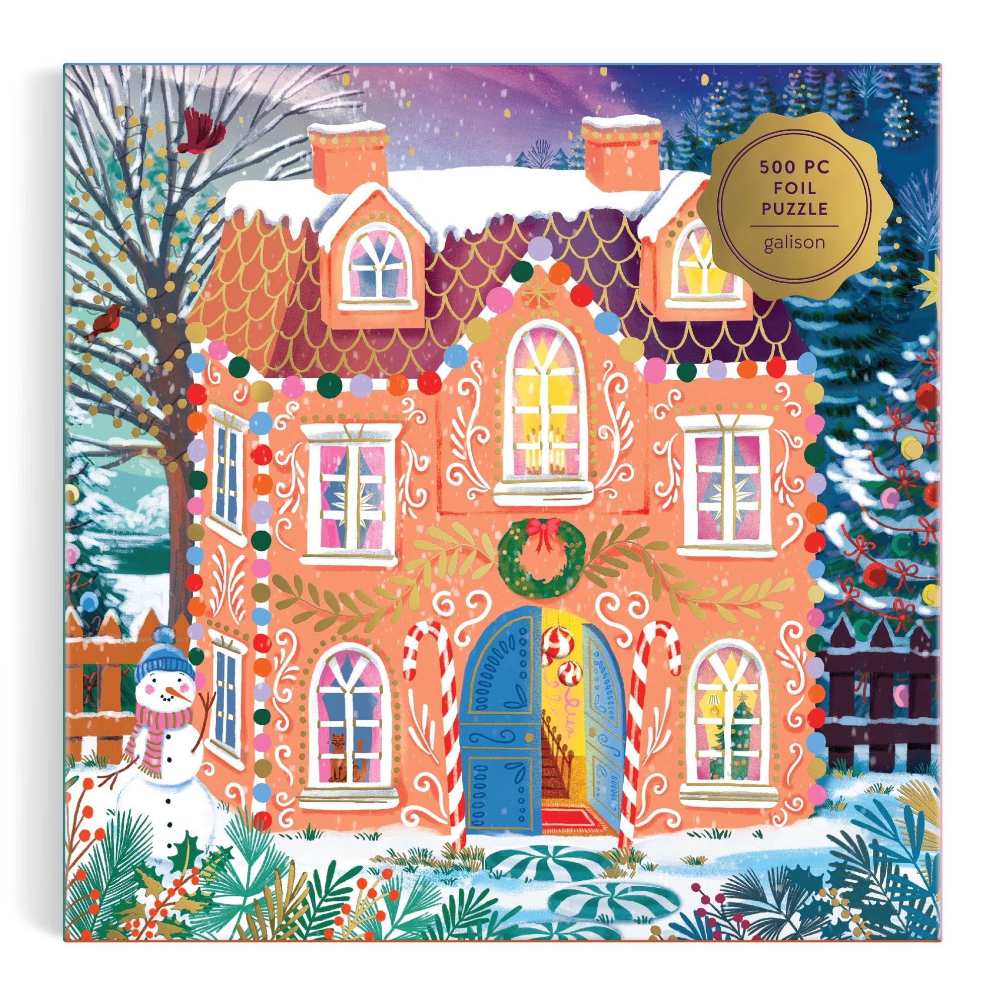 Home Sweet Holidays 500 Piece Foil Puzzle – Galison