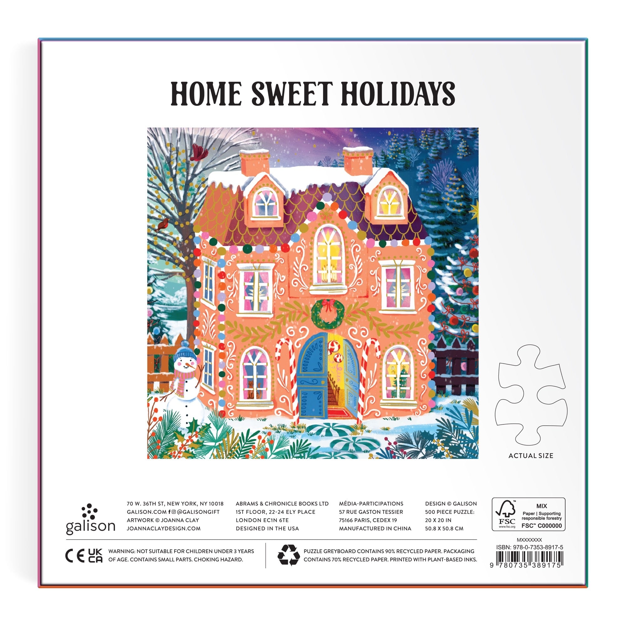 Home Sweet Holidays 500 Piece Foil Puzzle – Galison