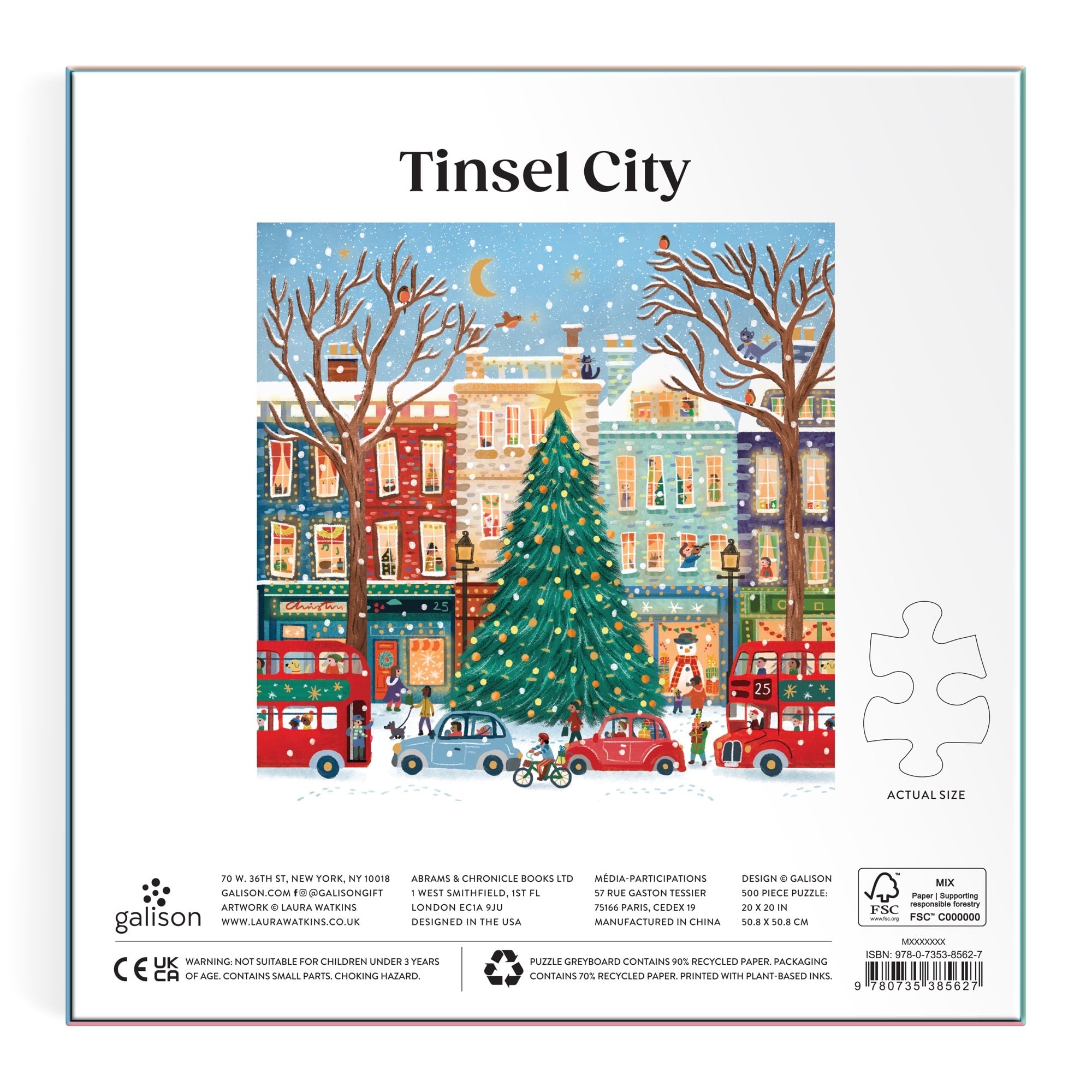 Tinsel City 500 Piece Foil Puzzle | Galison