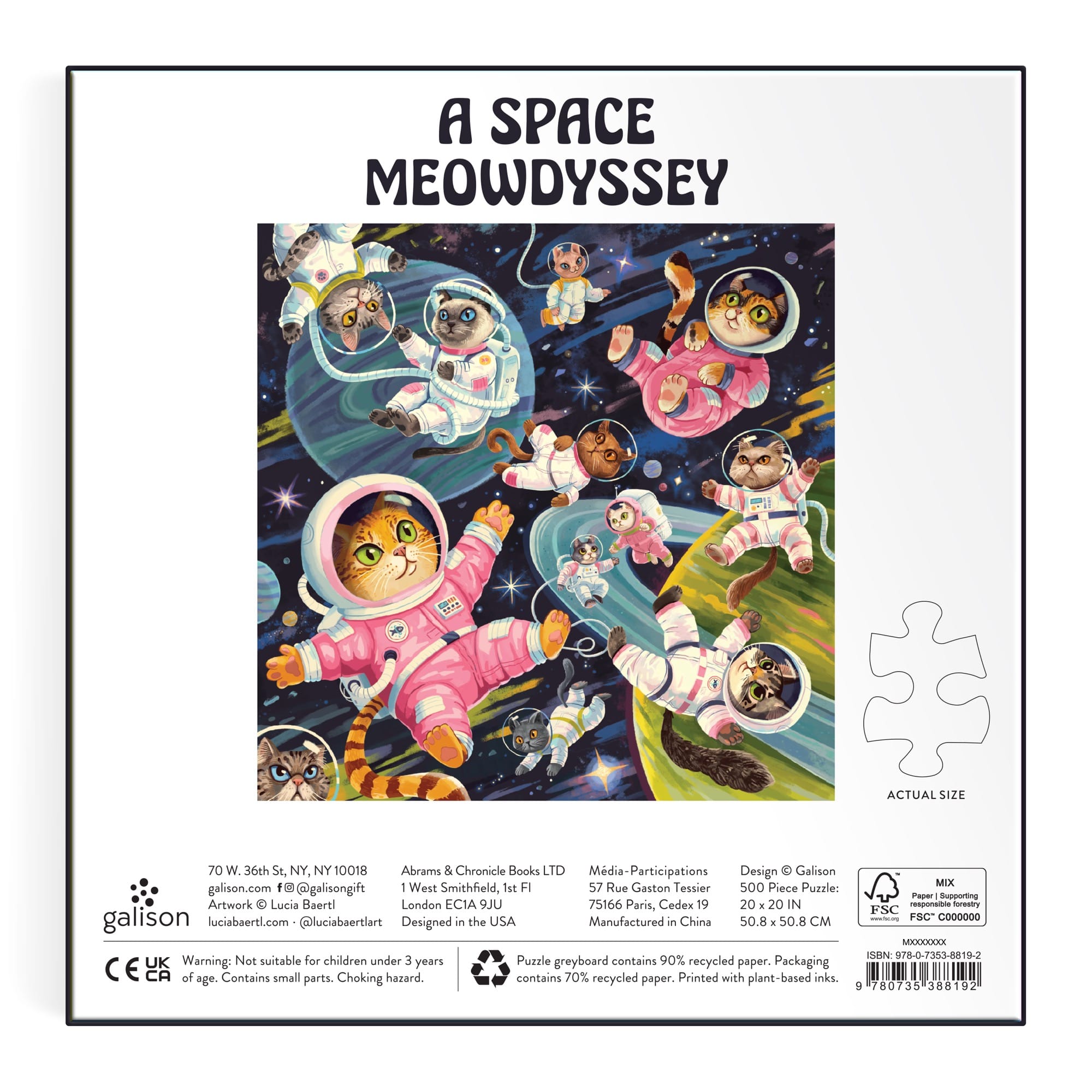 USSS CATセット A Space Meowdyssey 500 Piece Puzzle | Galison
