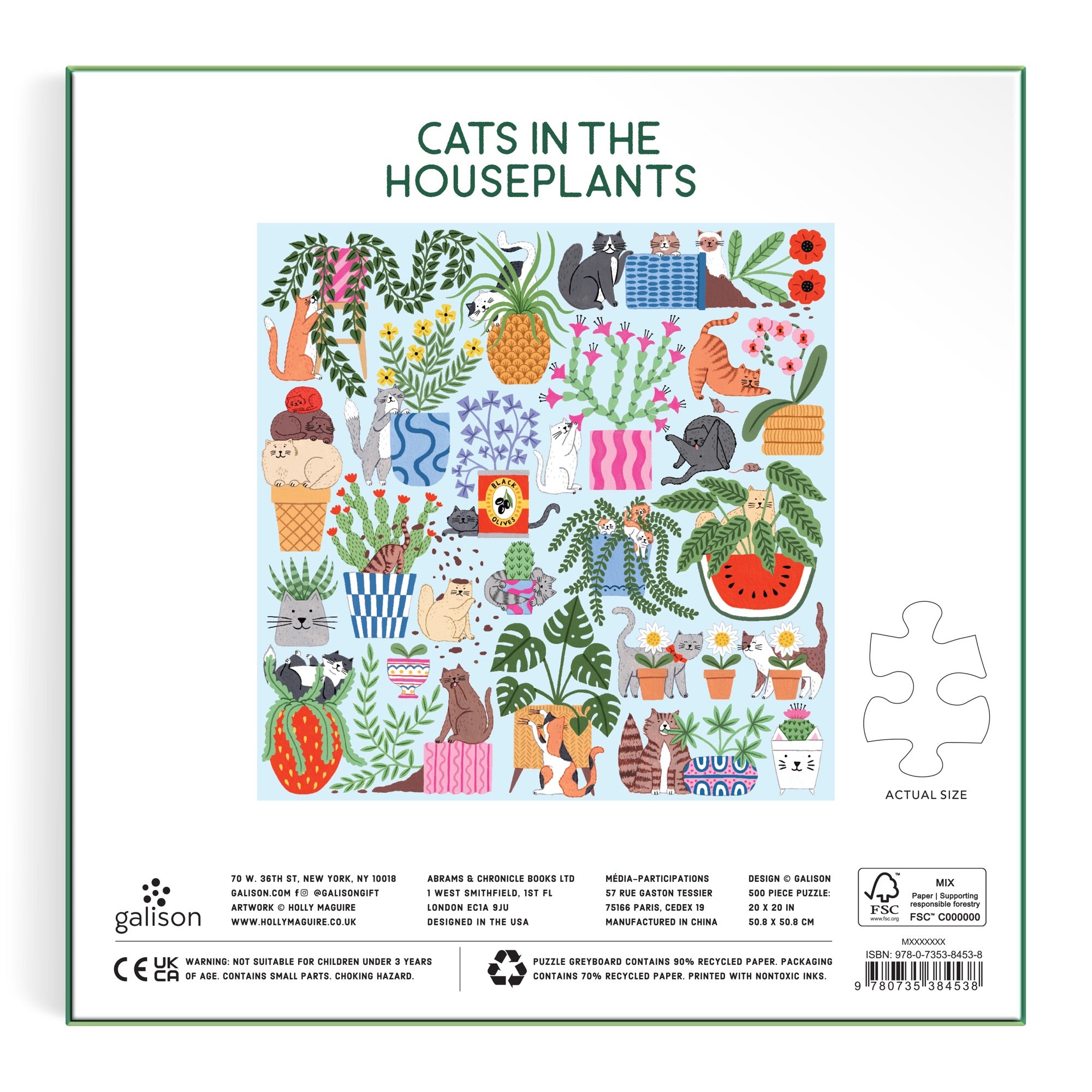 その他 gato Cats in the Houseplants 500 Piece Puzzle – Galison