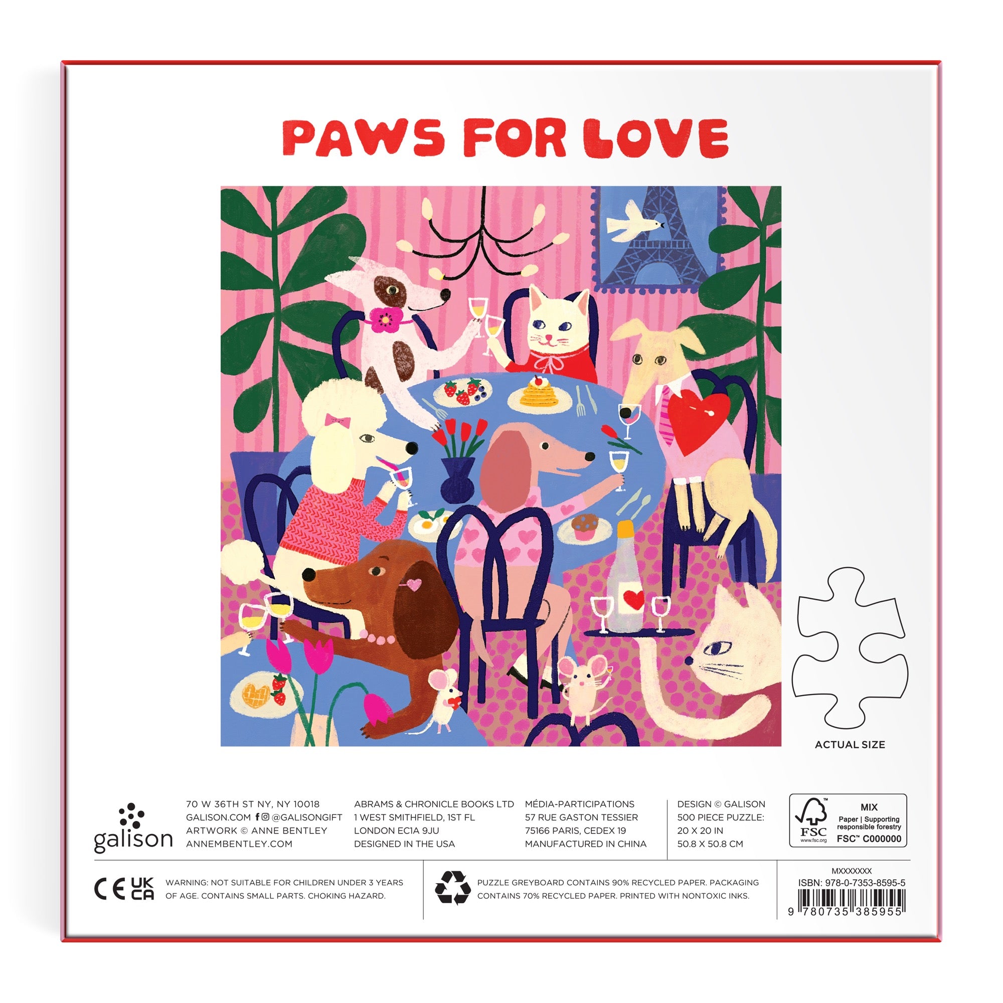 Paws for Love 500 Piece Puzzle | Galison