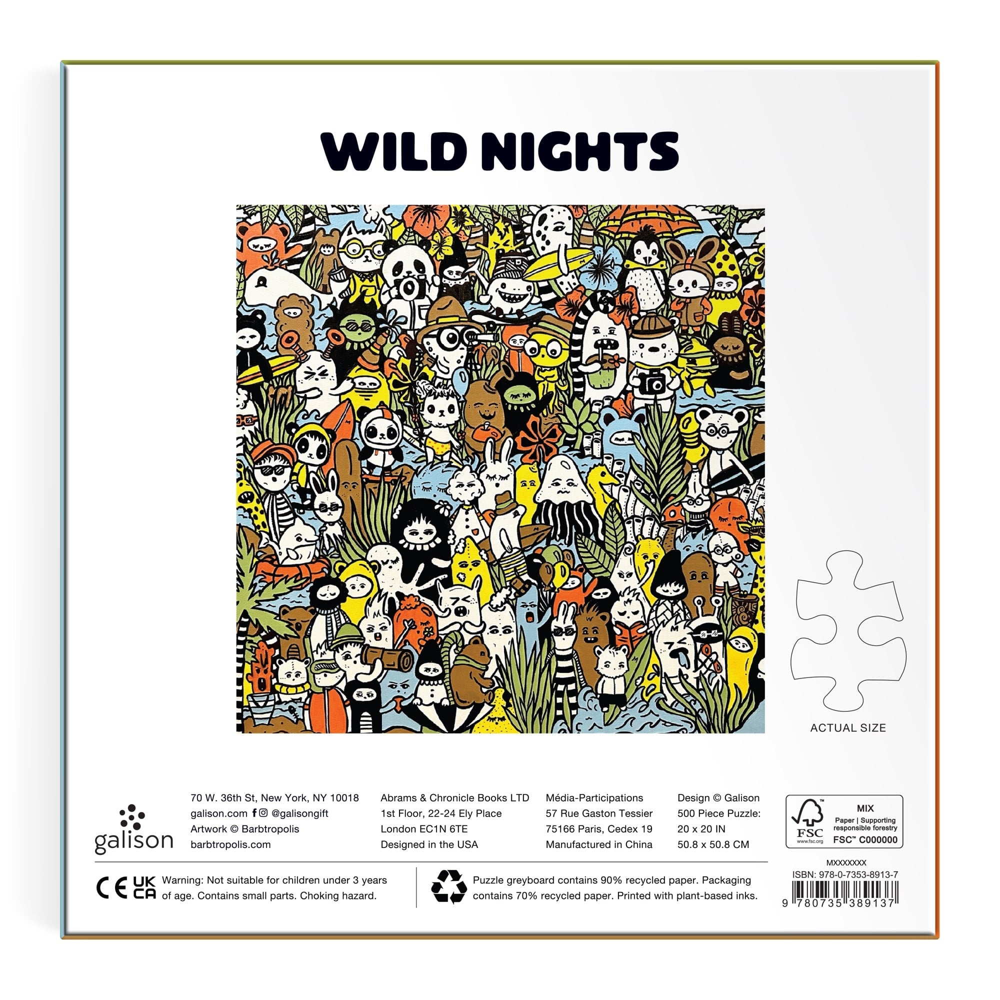 Barbtropolois Wild Nights 500 Piece Puzzle – Galison