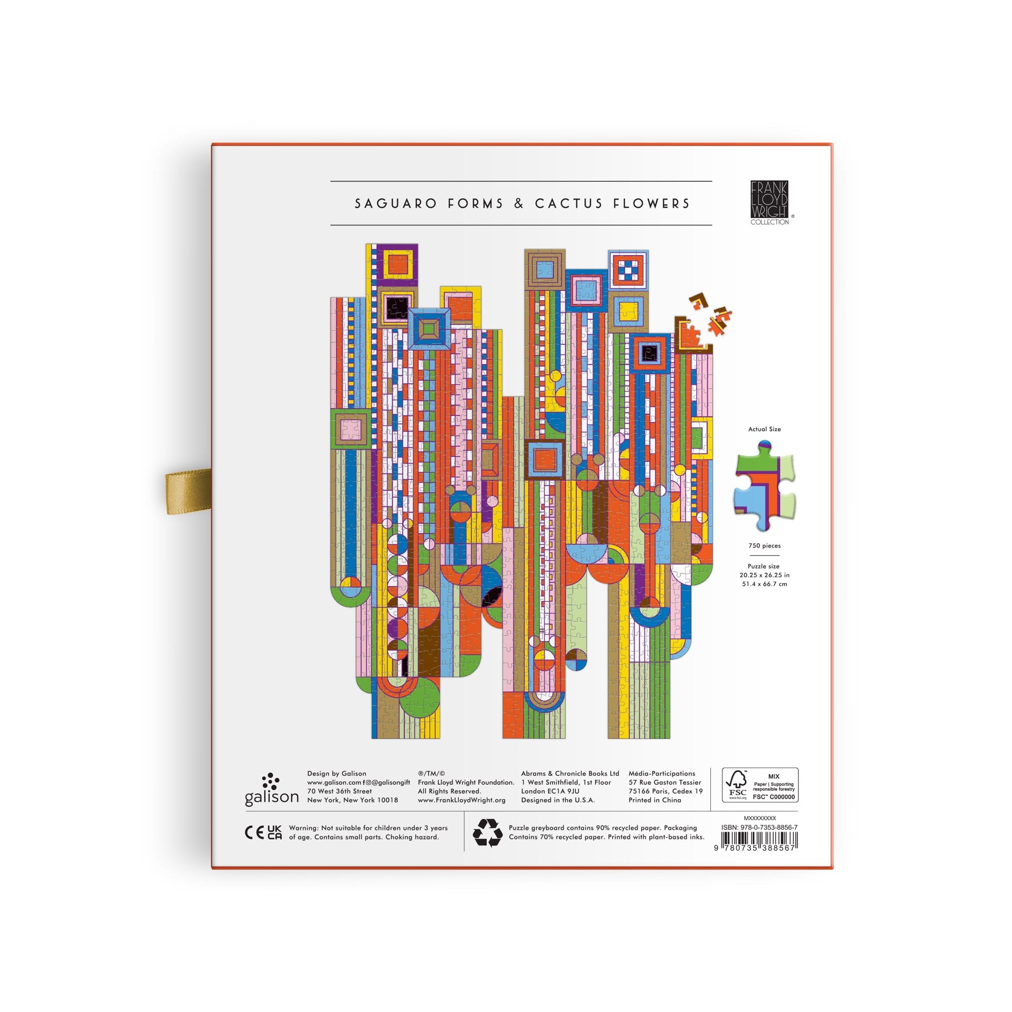 Pfund:Laurens Carouge/ローレンス・カルージュ 作品集 Frank Lloyd Wright 750-Piece Shaped Foil Puzzle | Galison