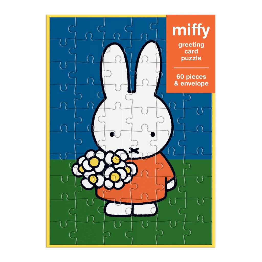 Miffy with Flowers Greeting Card Puzzle – Galison