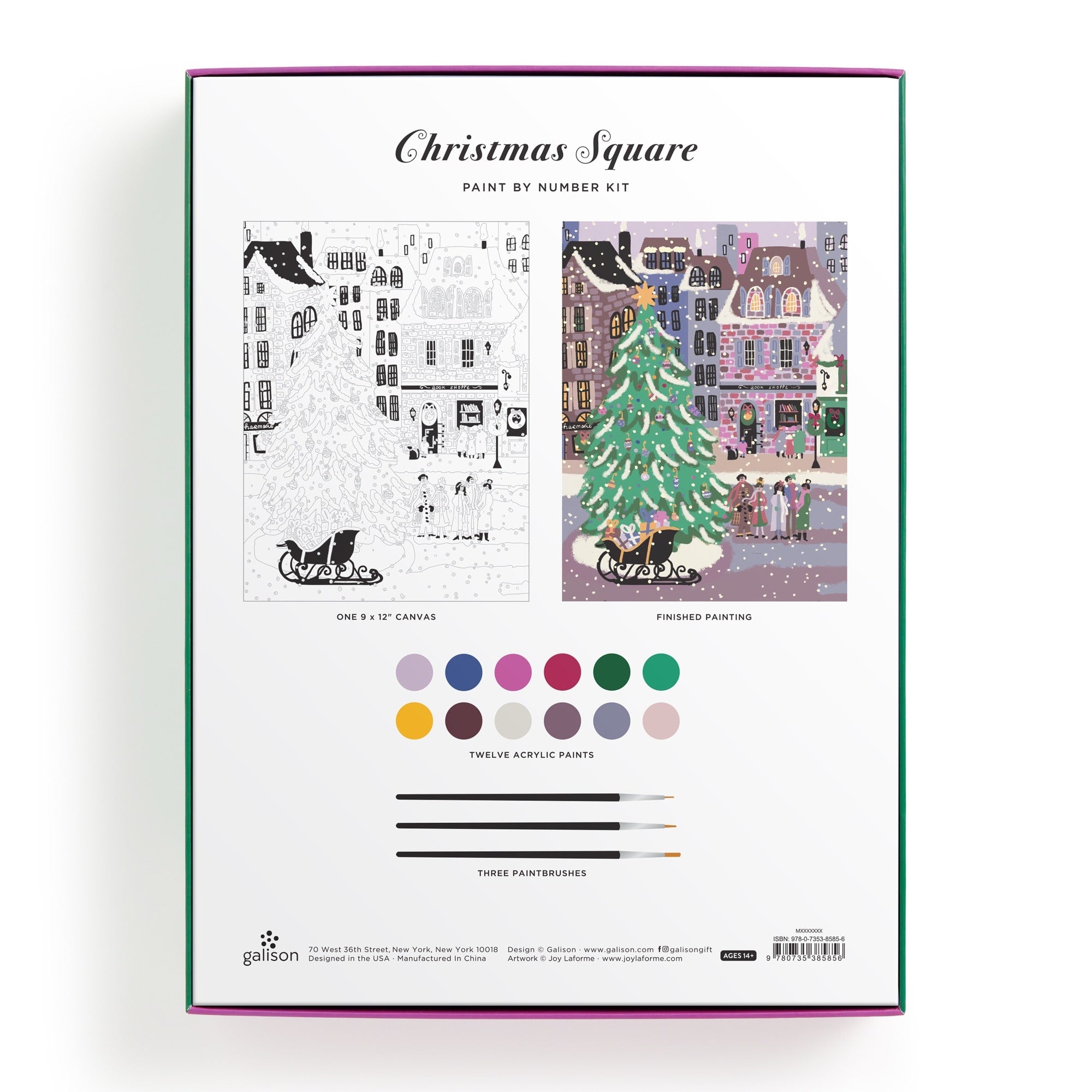 Joy Laforme Christmas Paint by Number Kit | Galison