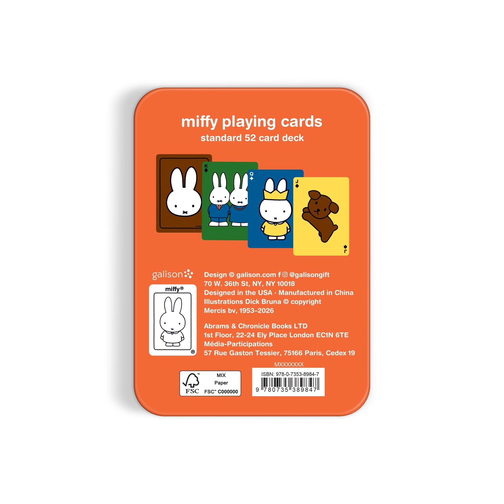 Miffy Playing Card Deck in Metal Tin – Galison