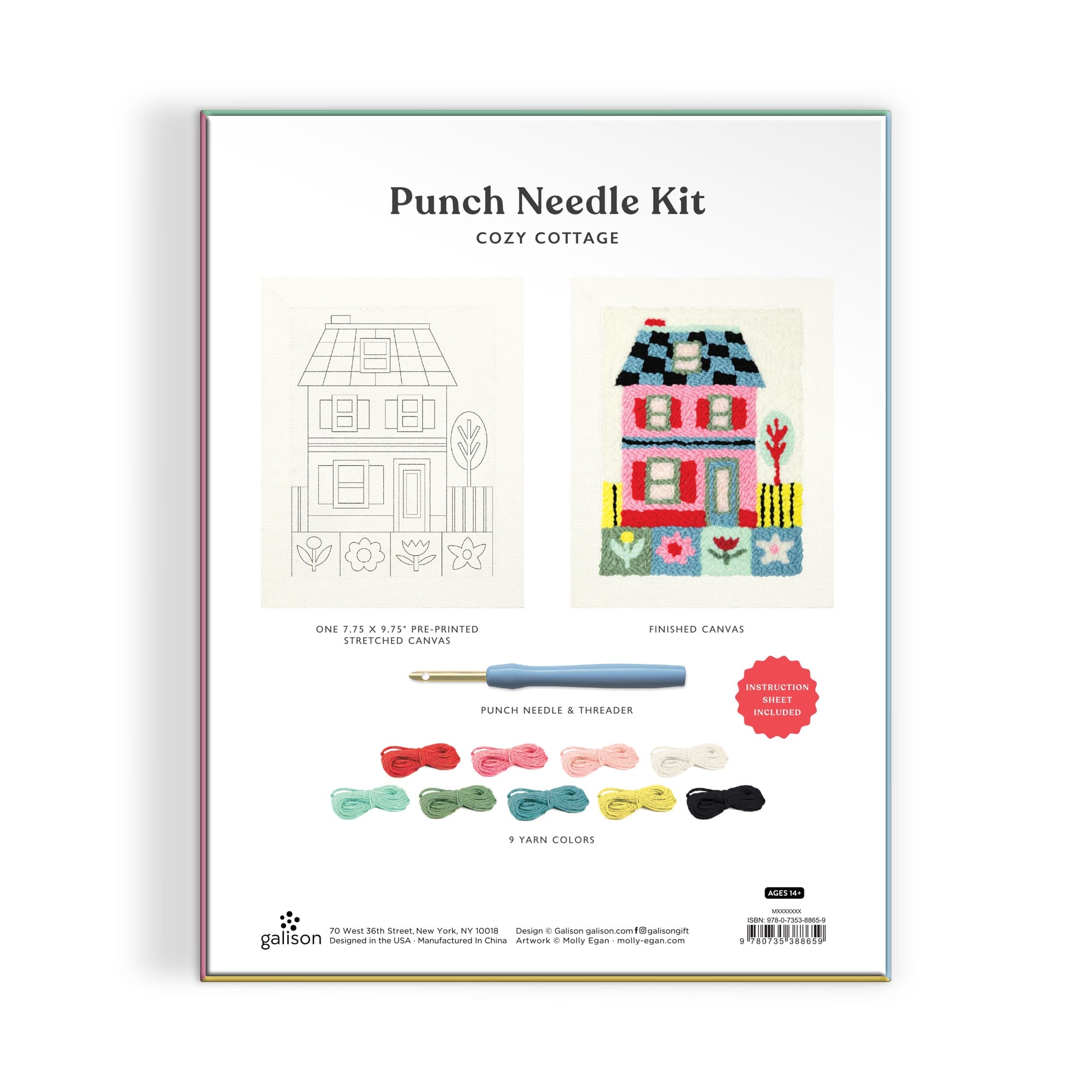 Cozy Cottage Punch Needle Kit by Molly Egan | Galison